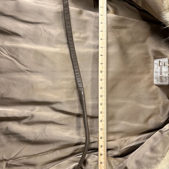 Vintage Zinman Furs Genuine Mink Coat with Fox Collar Belted Luxury Fur Jacket - Picture 7 of 15